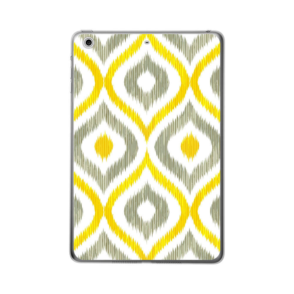 幾何学模様の黄色と灰色 iPad (第7/8/9世代)オリジナルケース