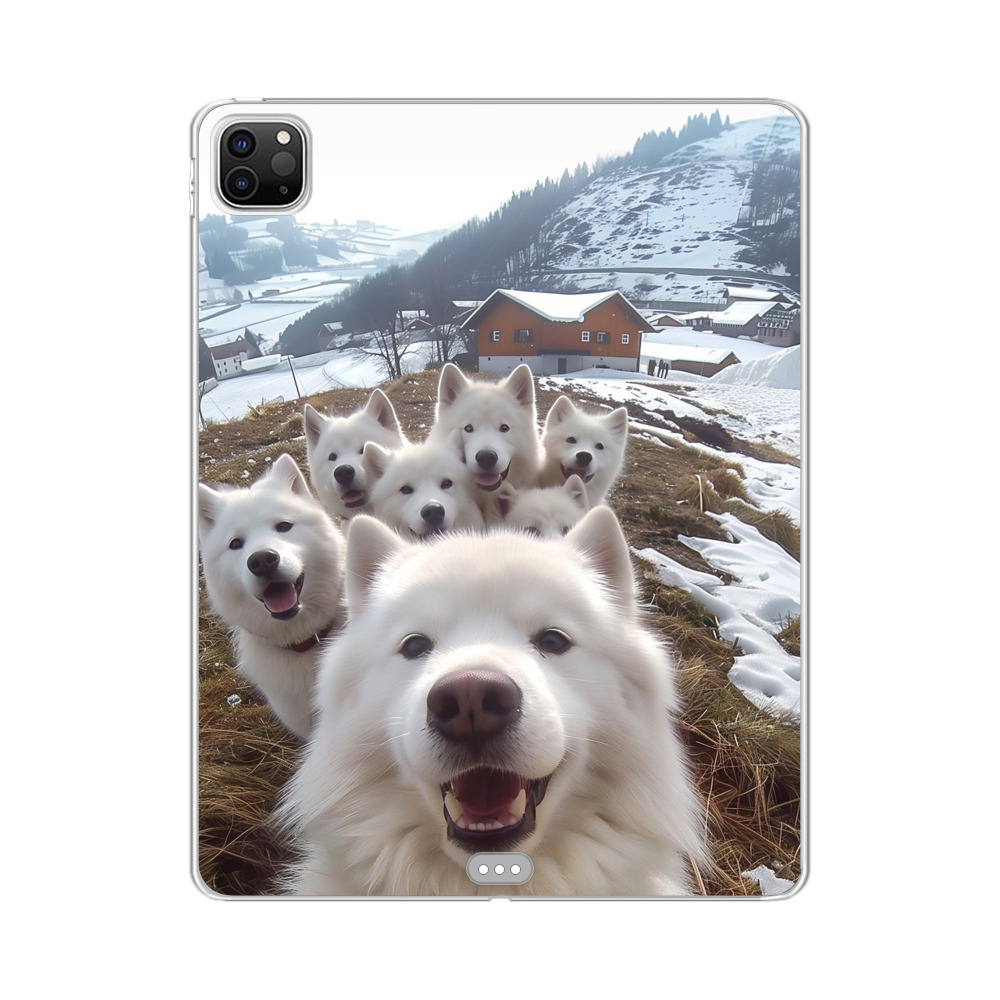 雪山のサモエド犬たちの群れ iPad Pro 12.9-inch (第5世代)オリジナルケース
