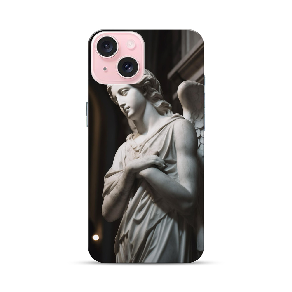 翼のある天使の像 iPhone 15オリジナルハードケース