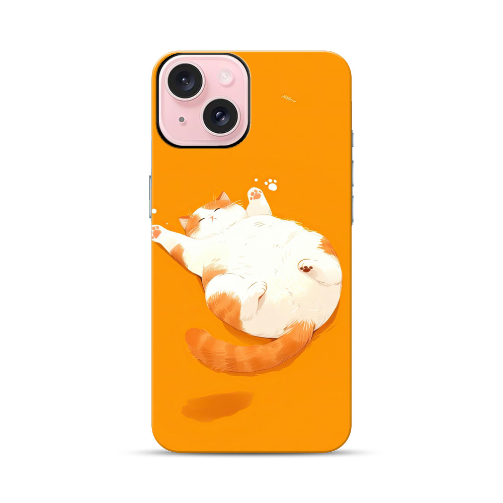 お腹を見せる猫 iPhone 15オリジナル耐衝撃ケース