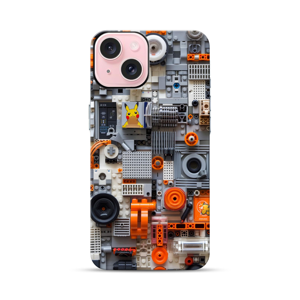 ピカチュウブロックアート iPhone 15オリジナル耐衝撃ケース