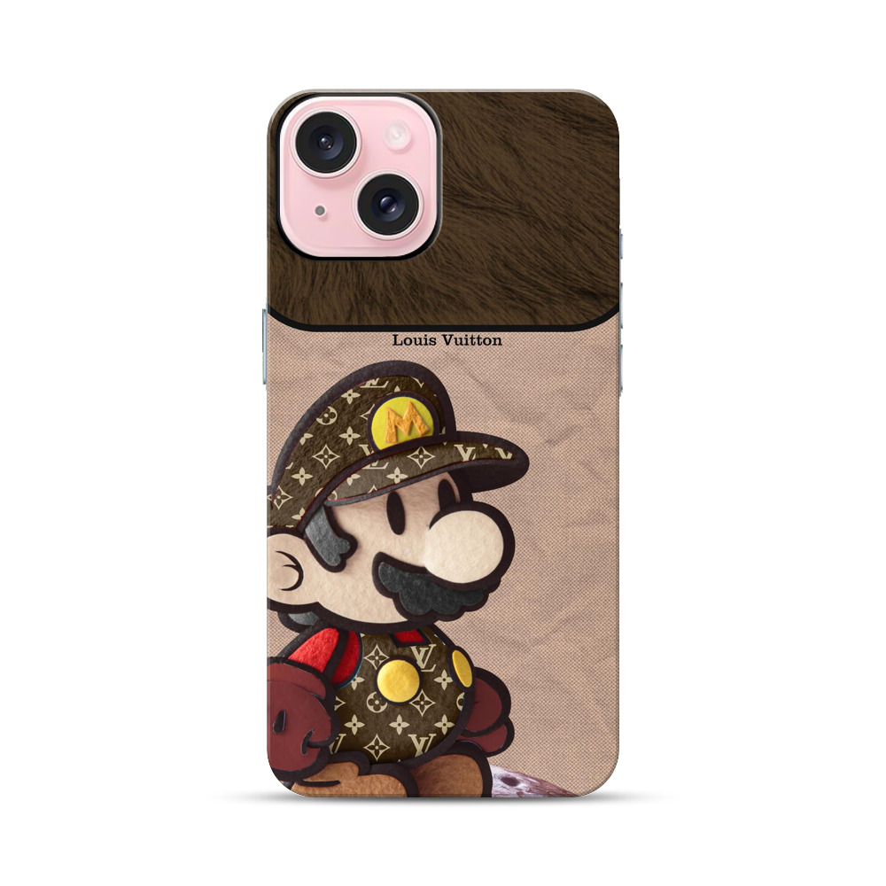 ルイヴィトン柄マリオ iPhone 15オリジナル耐衝撃ケース