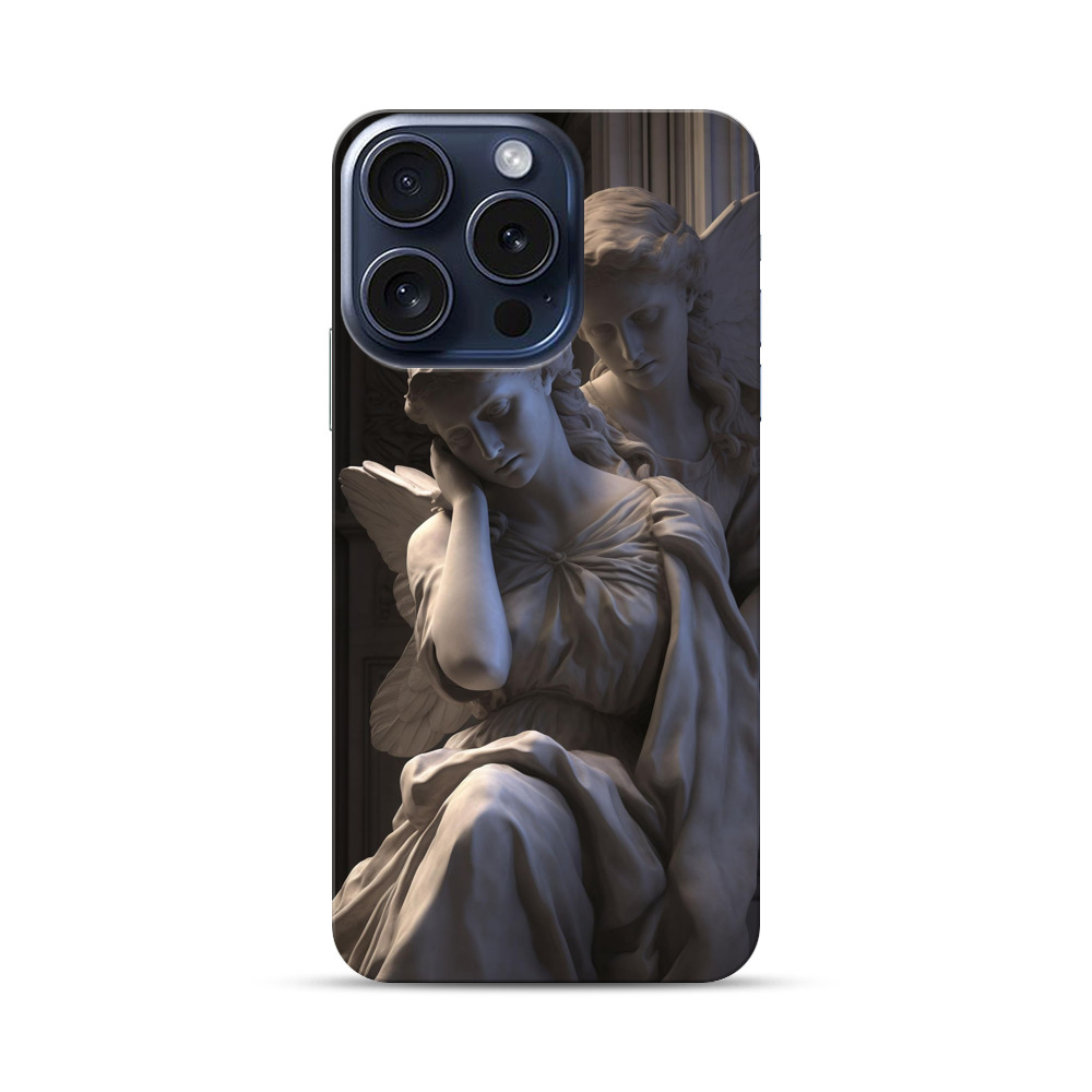 優雅な天使の彫刻 iPhone 15 Proオリジナルハードケース