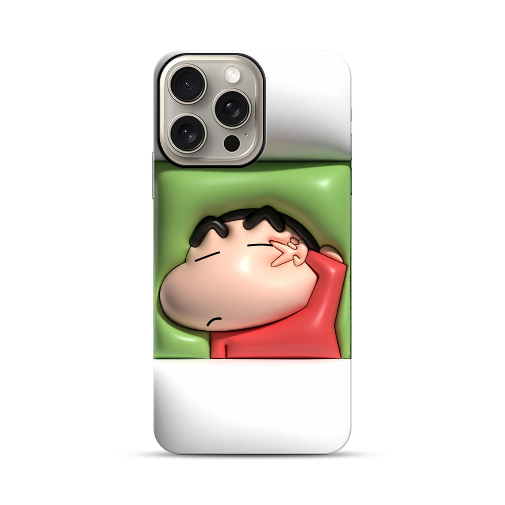 眠そうなしんちゃん iPhone 15 Pro Maxオリジナル耐衝撃ケース