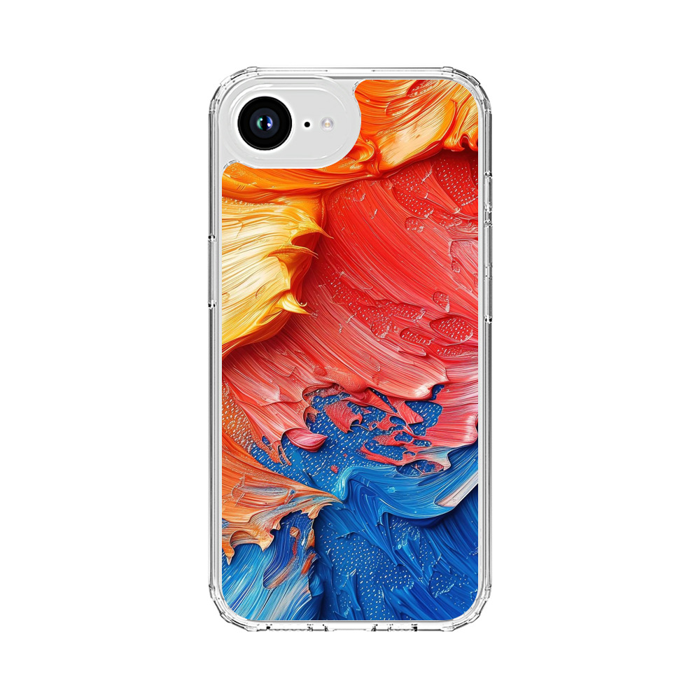 鮮やかな抽象油絵テクスチャ iPhone 16eオリジナルケース