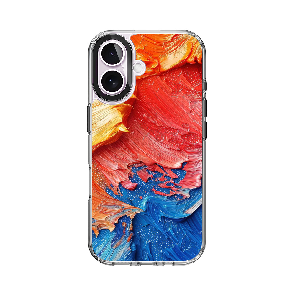 鮮やかな抽象油絵テクスチャ iPhone 17オリジナルケース