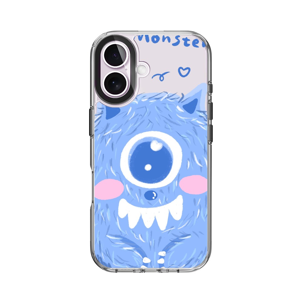 青いかわいいモンスター iPhone 17オリジナルケース