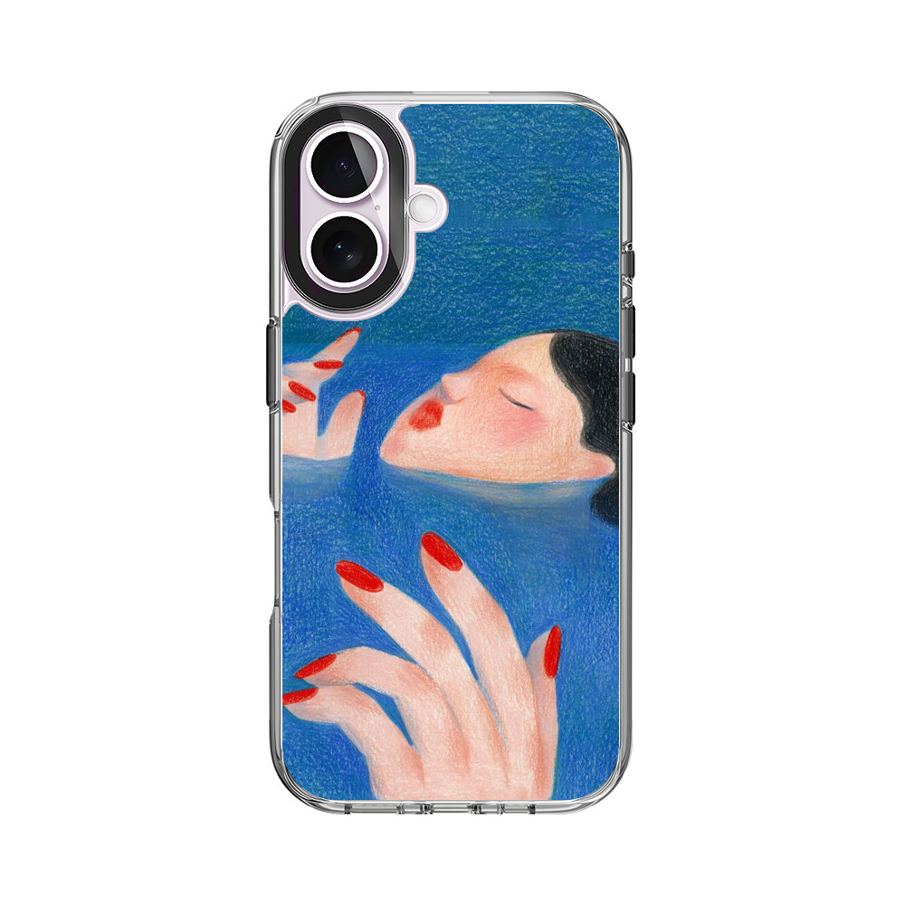 青い水の中で眠る女性 iPhone 17オリジナルケース