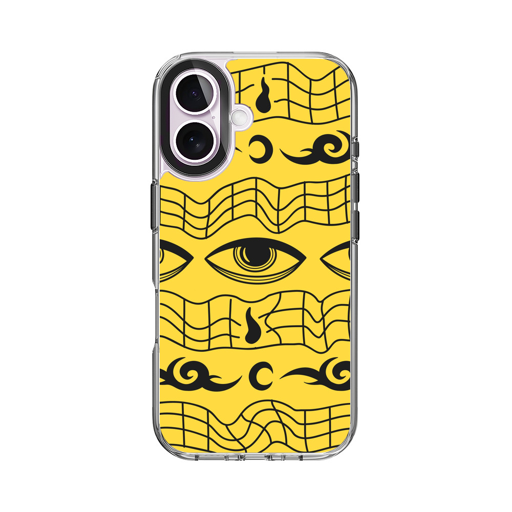 抽象的な目と音楽模様 iPhone 17オリジナルケース