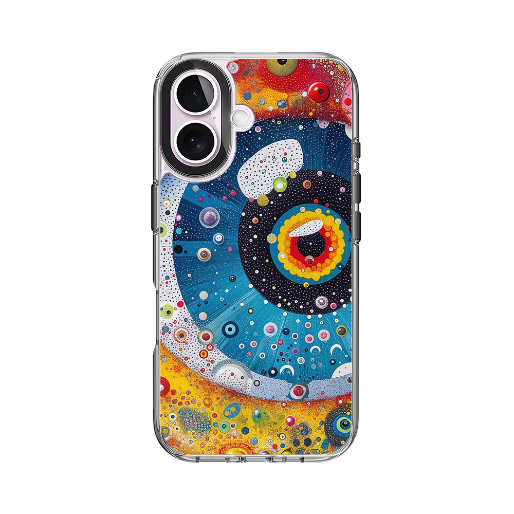 カラフルな目の抽象画 iPhone 17オリジナルケース