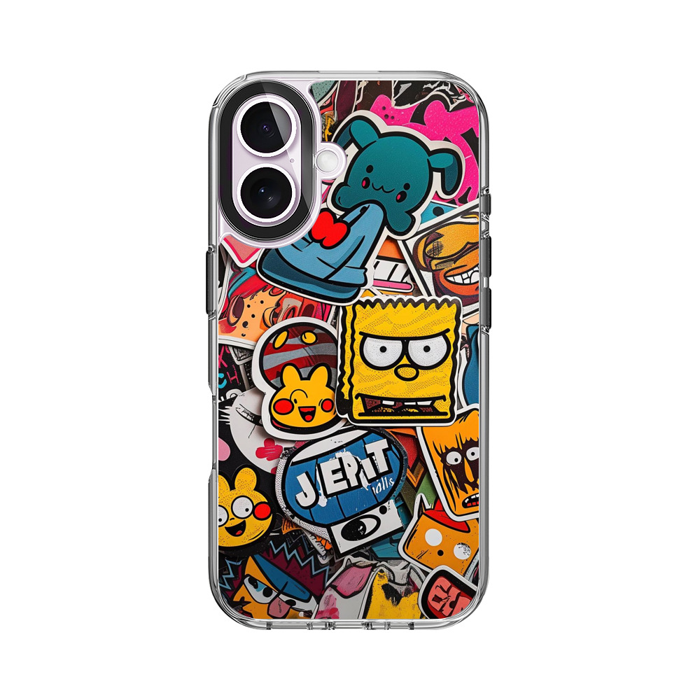 カラフルステッカー集合 iPhone 17オリジナルケース