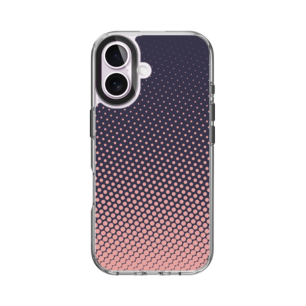 ネイビーとピンクのドット柄 iPhone 17オリジナルケース