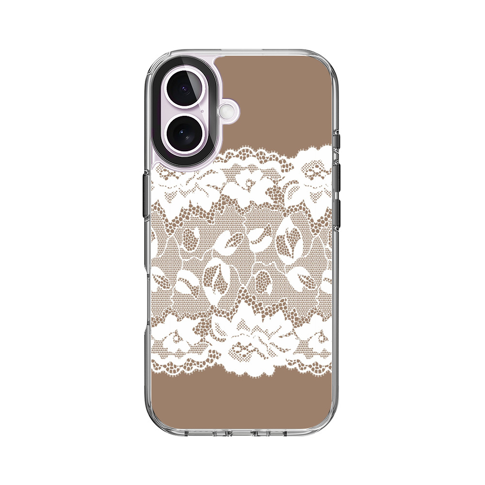 エレガント白いレース模様 iPhone 17オリジナルケース