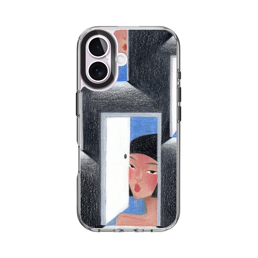 複数の扉と女性の顔 iPhone 17オリジナルケース