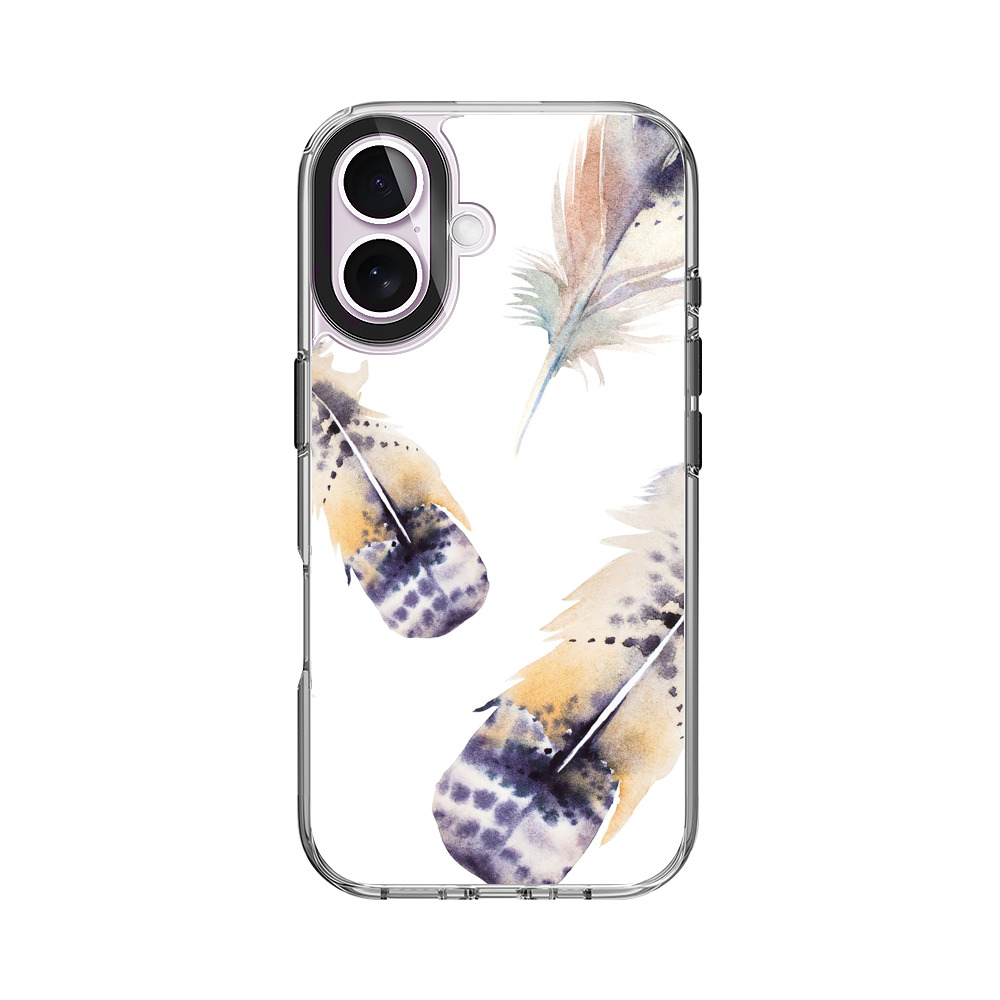 羽の水彩画 iPhone 17オリジナルケース