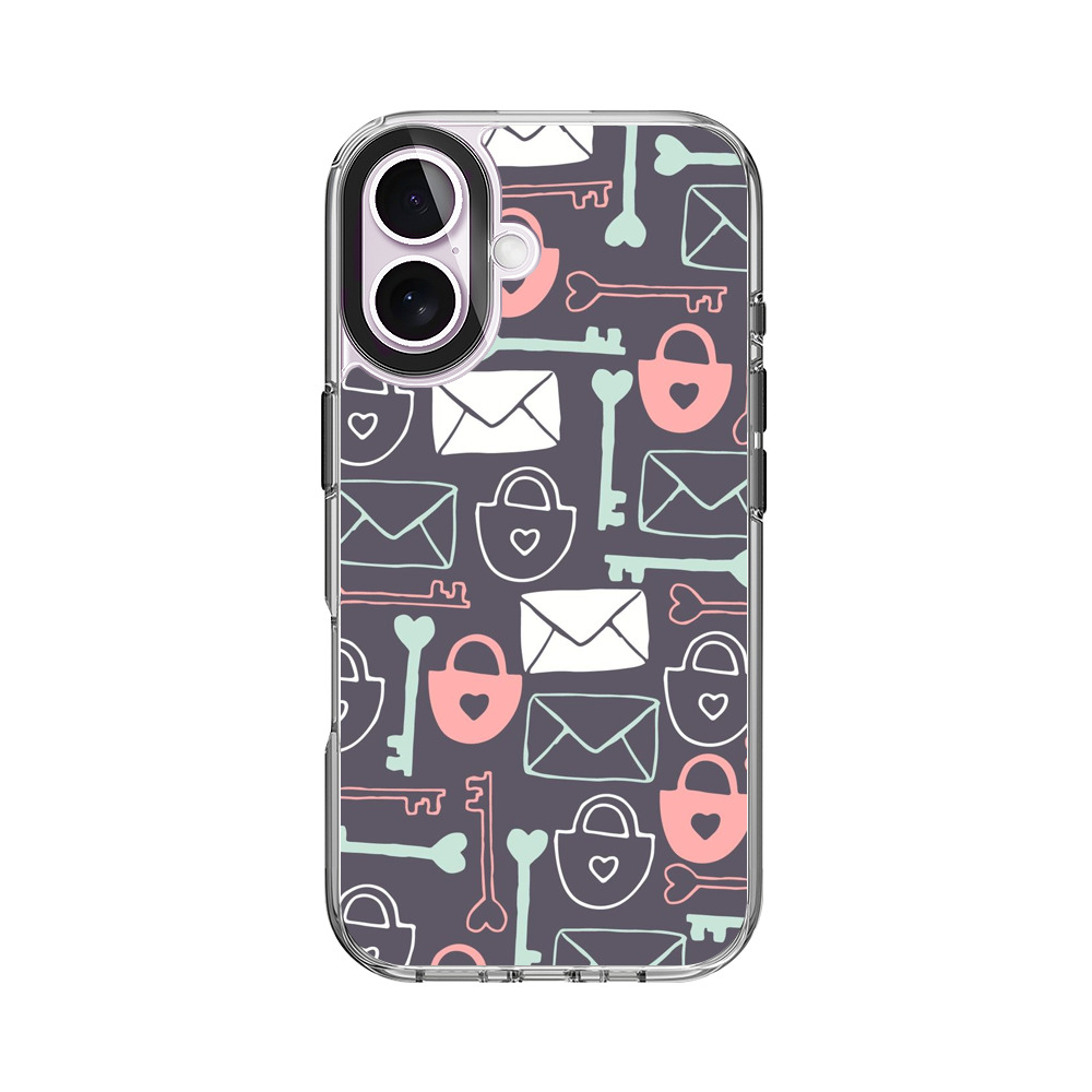 鍵と封筒のパターン iPhone 17オリジナルケース