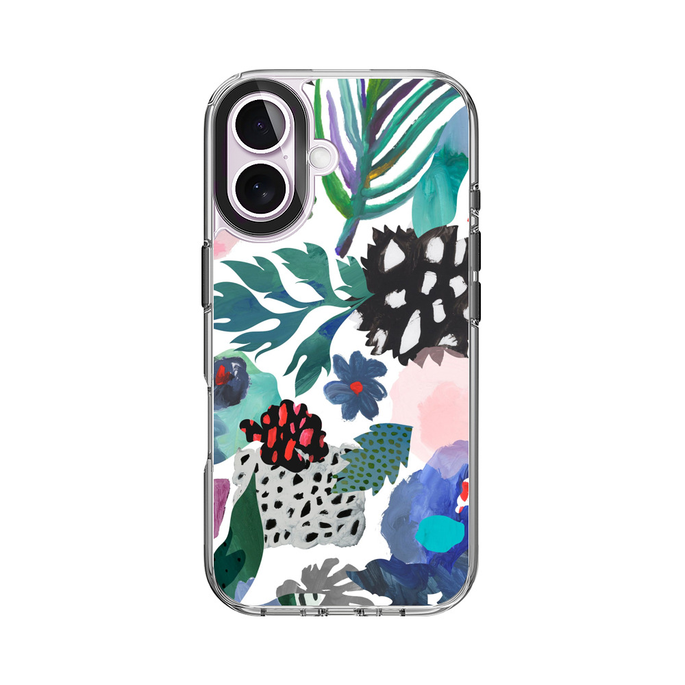 カラフルな抽象花柄 iPhone 17オリジナルケース