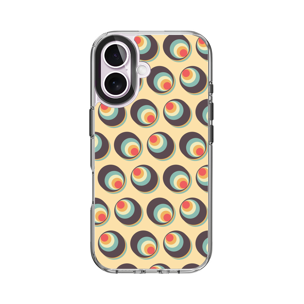 カラフルな円形パターン iPhone 17オリジナルケース