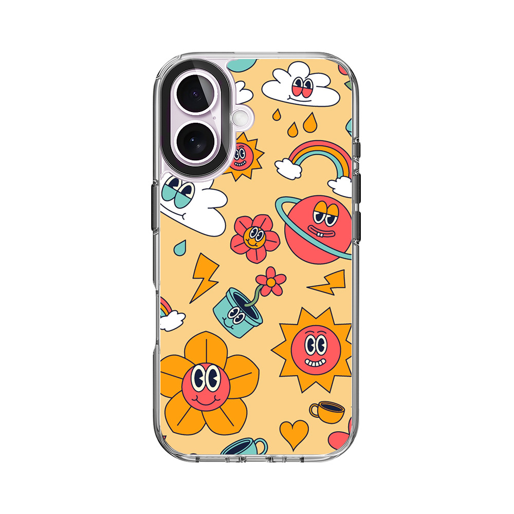 カラフルな模様のイラスト iPhone 17オリジナルケース