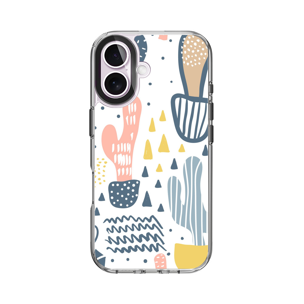 カラフルなサボテンのパターン iPhone 17オリジナルケース