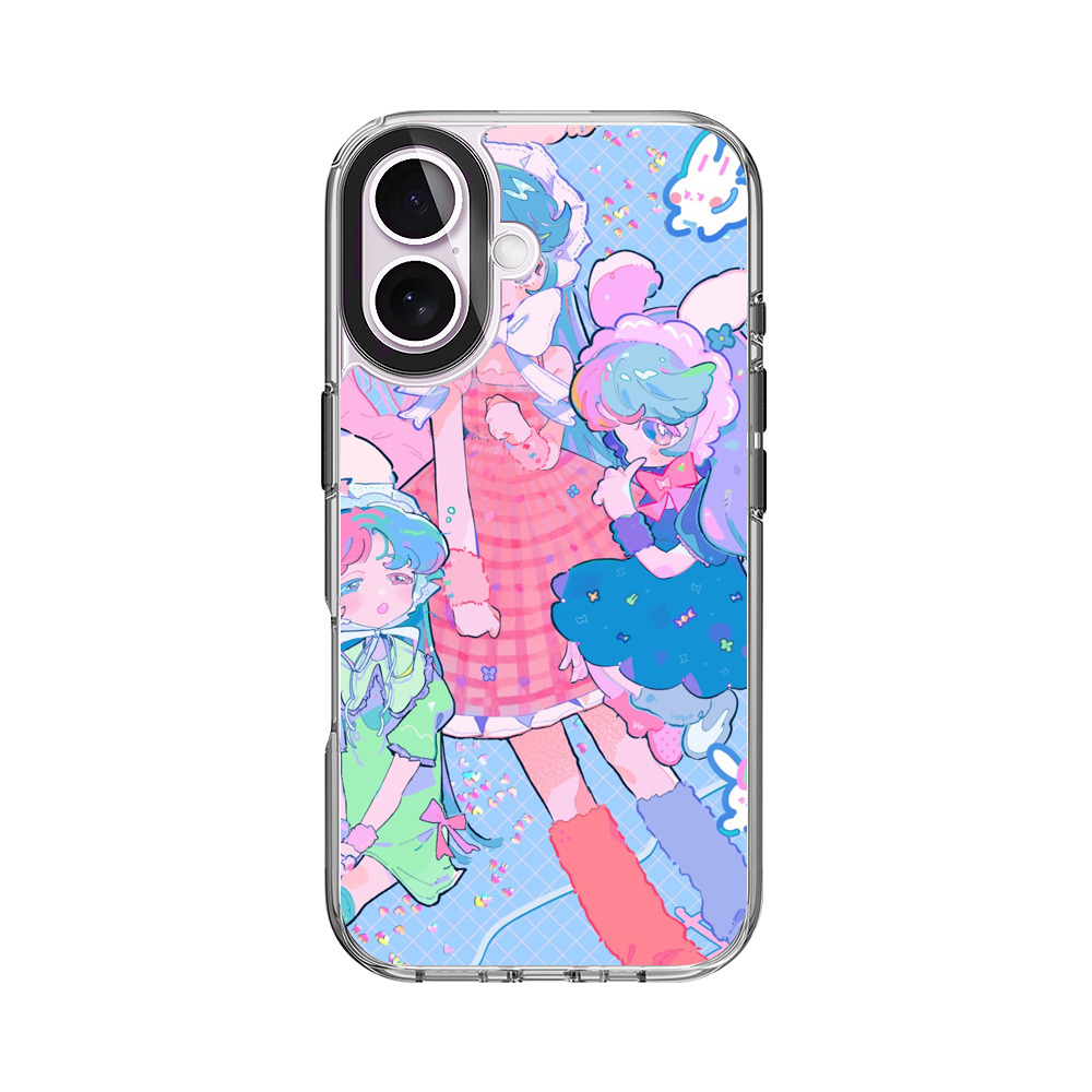 カラフルなウサギ耳の女の子たち iPhone 17オリジナルケース