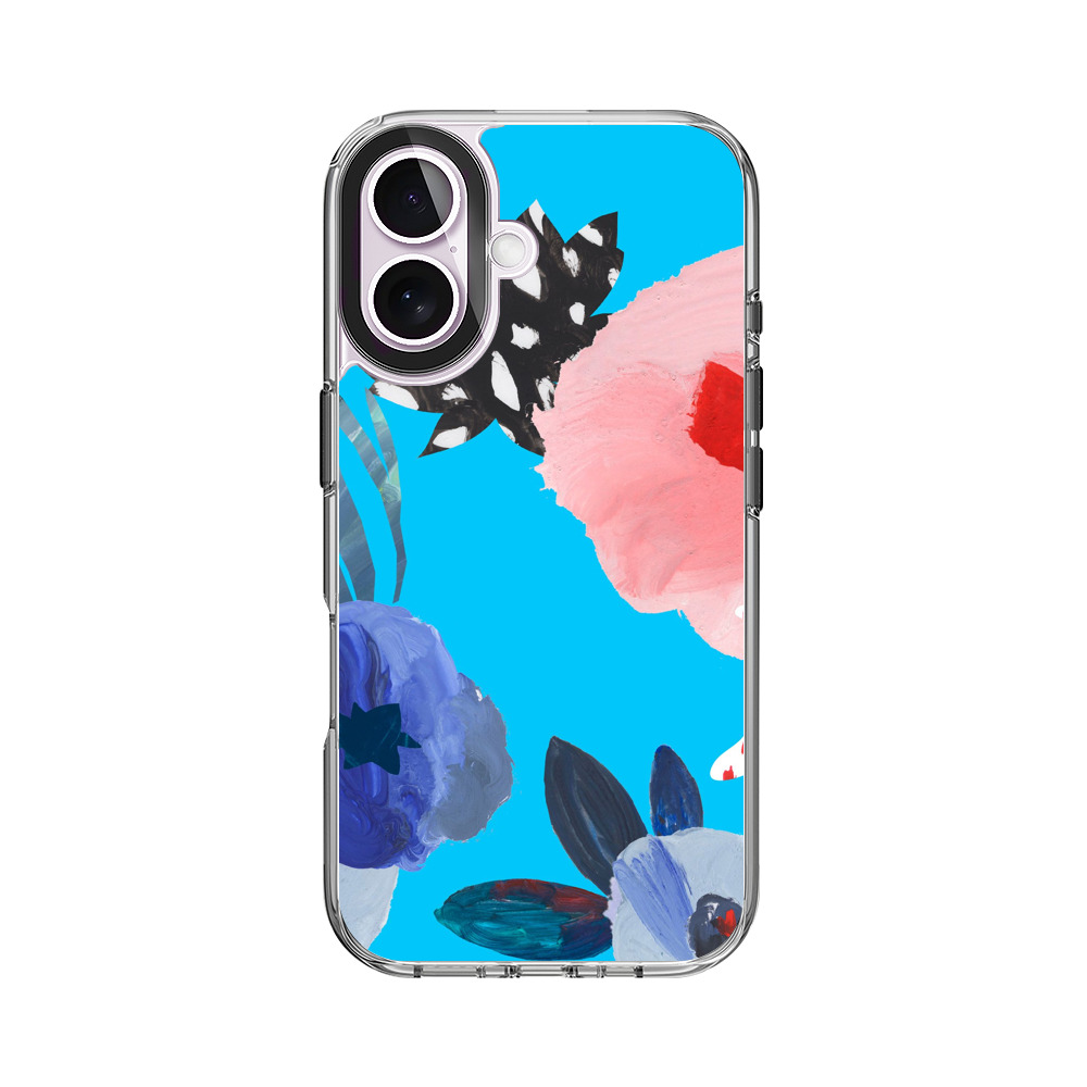 カラフルな抽象花模様 iPhone 17オリジナルケース