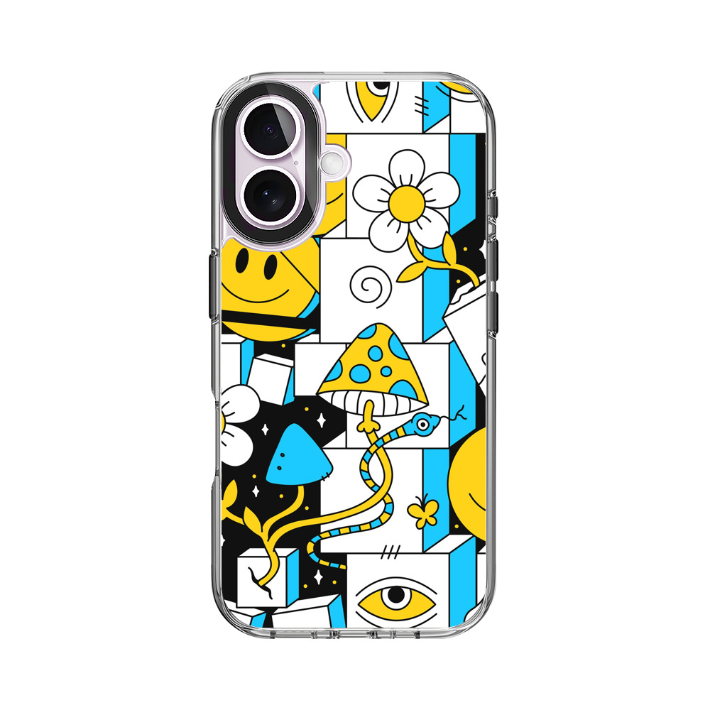 カラフルな抽象パターン iPhone 17オリジナルケース