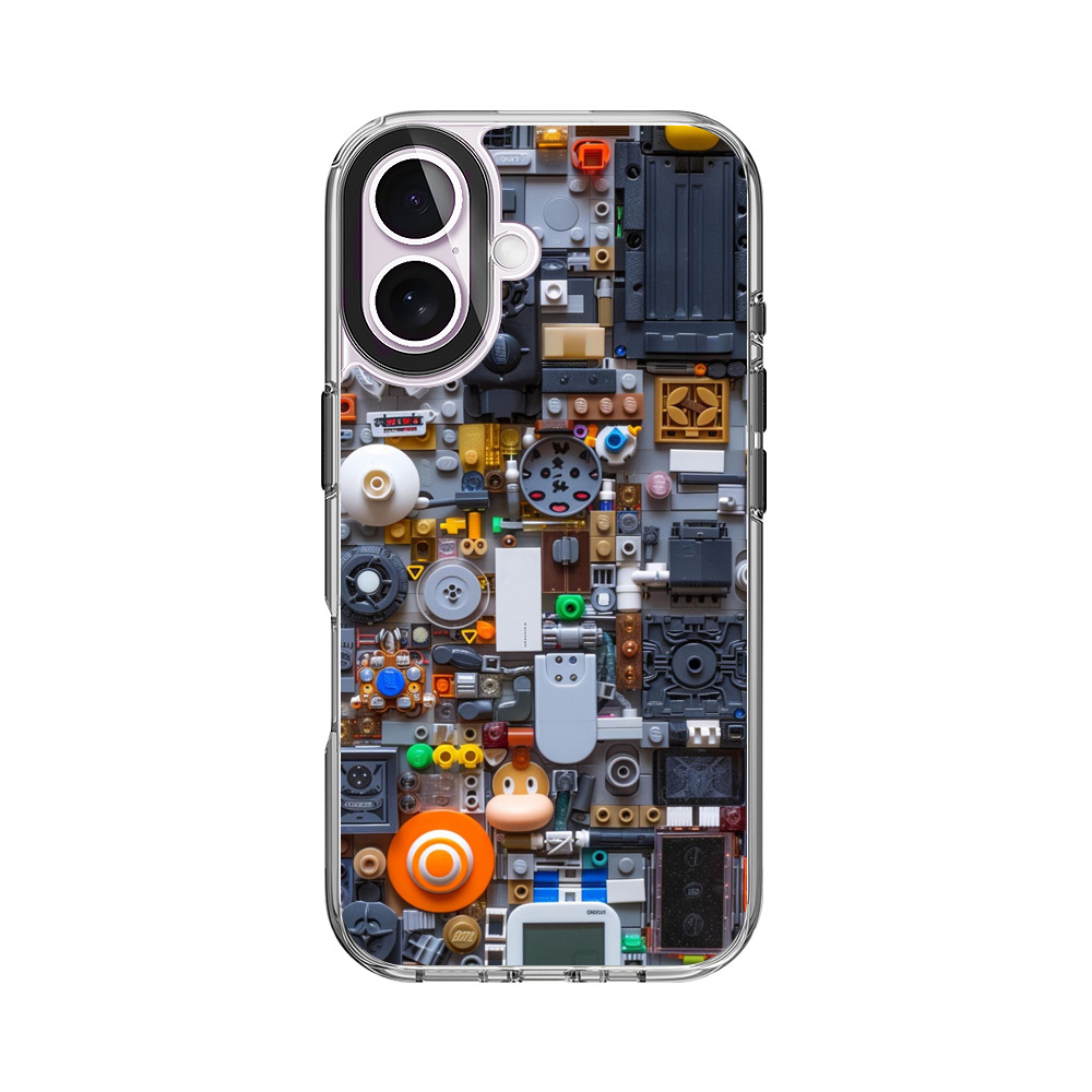 カラフルな部品アート iPhone 17オリジナルケース