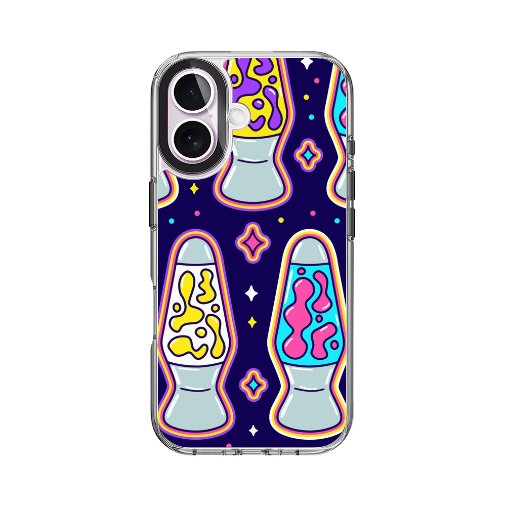 カラフルなラバランプのパターン iPhone 17オリジナルケース