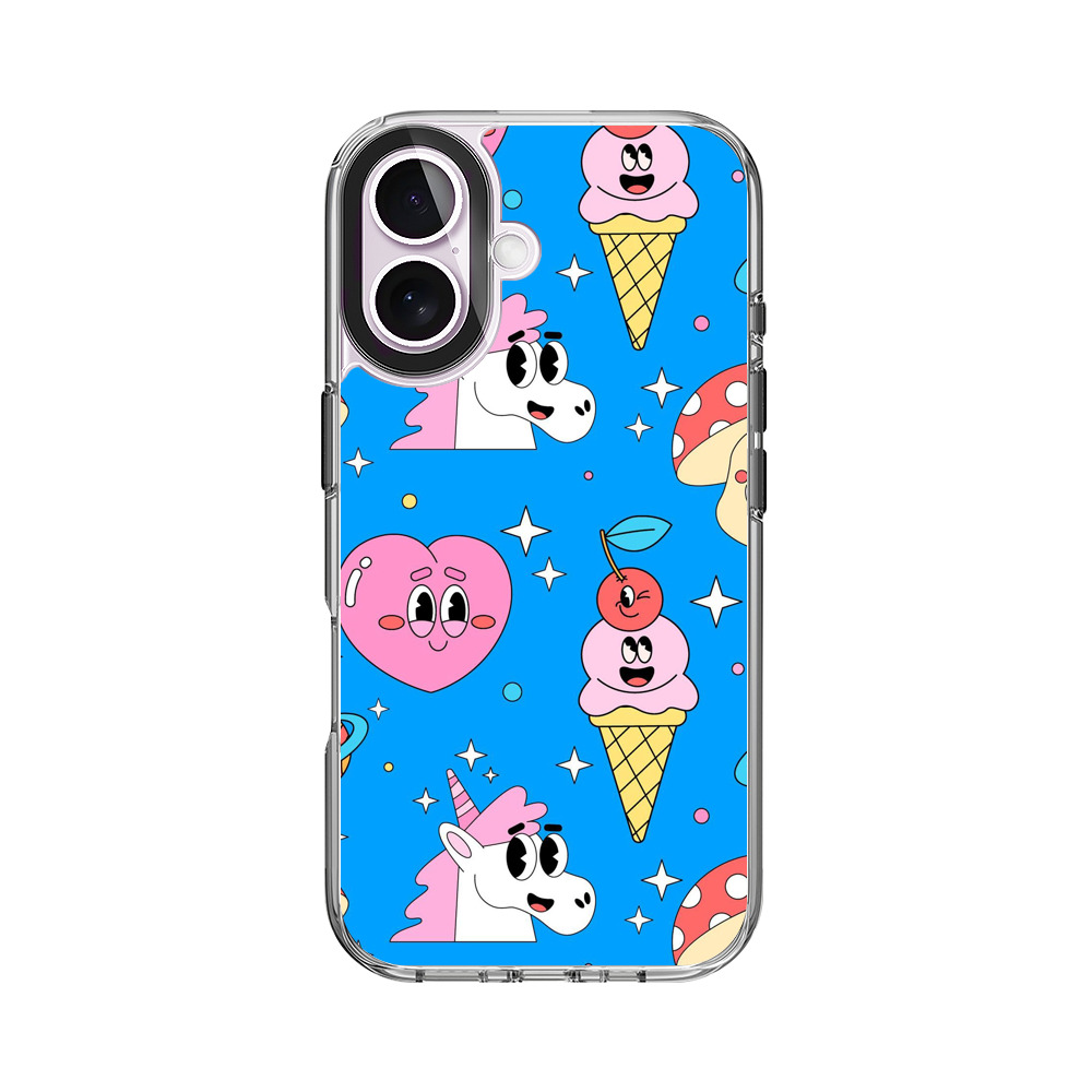 カラフルなキャラクターのパターン iPhone 17オリジナルケース