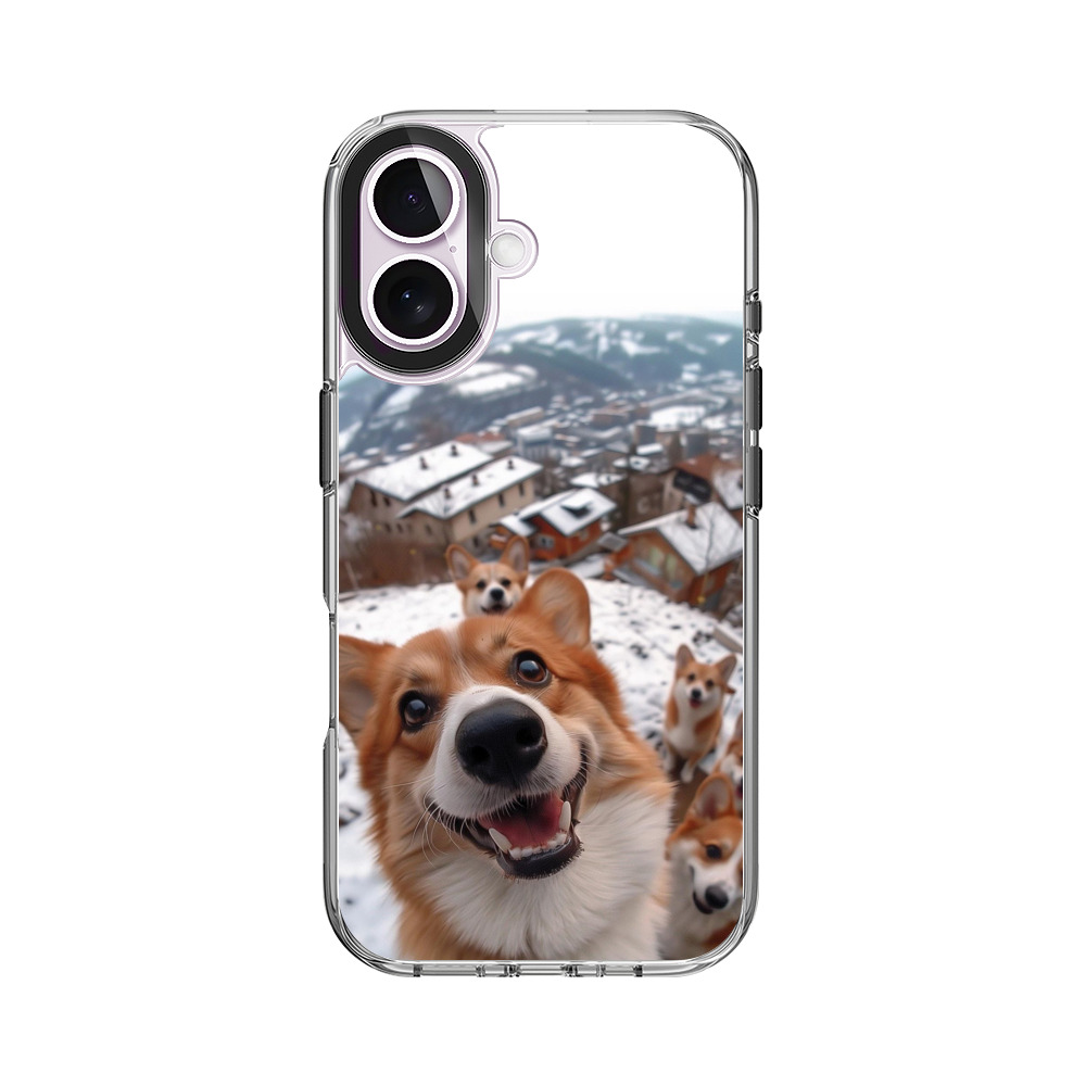 コーギー犬と雪景色 iPhone 17オリジナルケース