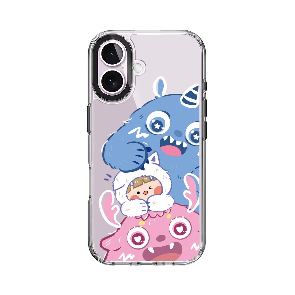 かわいいモンスターと子ども iPhone 17オリジナルケース