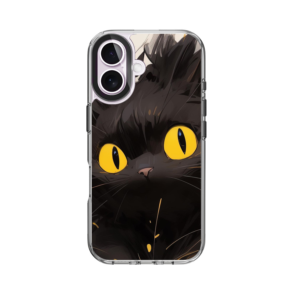 ふわふわの黒猫 iPhone 17オリジナルケース