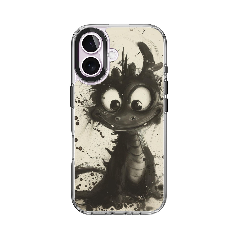 かわいい黒いドラゴン iPhone 17オリジナルケース