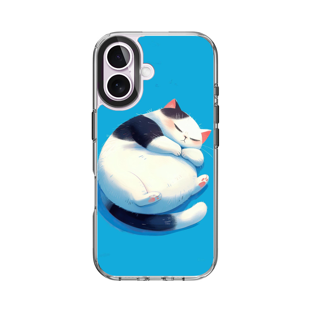 丸いかわいい寝る猫 iPhone 17オリジナルケース