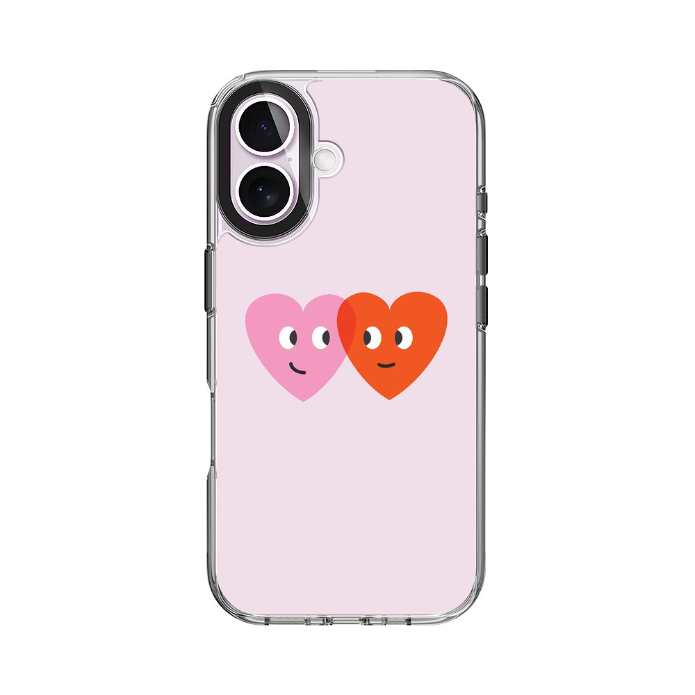 見つめ合う二つのハート iPhone 17オリジナルケース