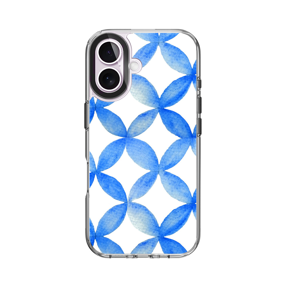 水色の花模様 iPhone 17オリジナルケース