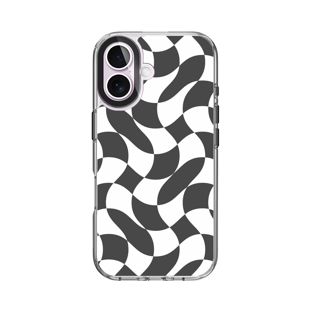 モノクロの幾何学模様 iPhone 17オリジナルケース