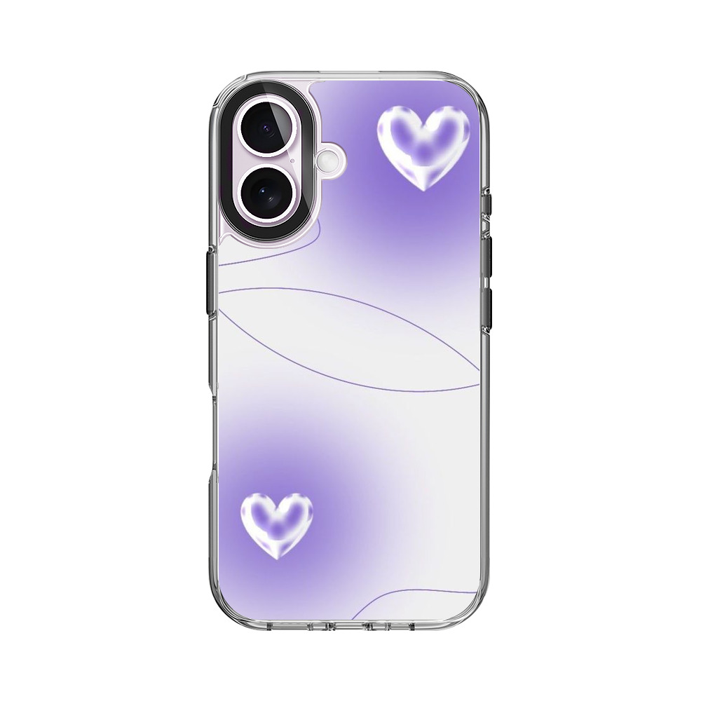 紫色のハート iPhone 17オリジナルケース