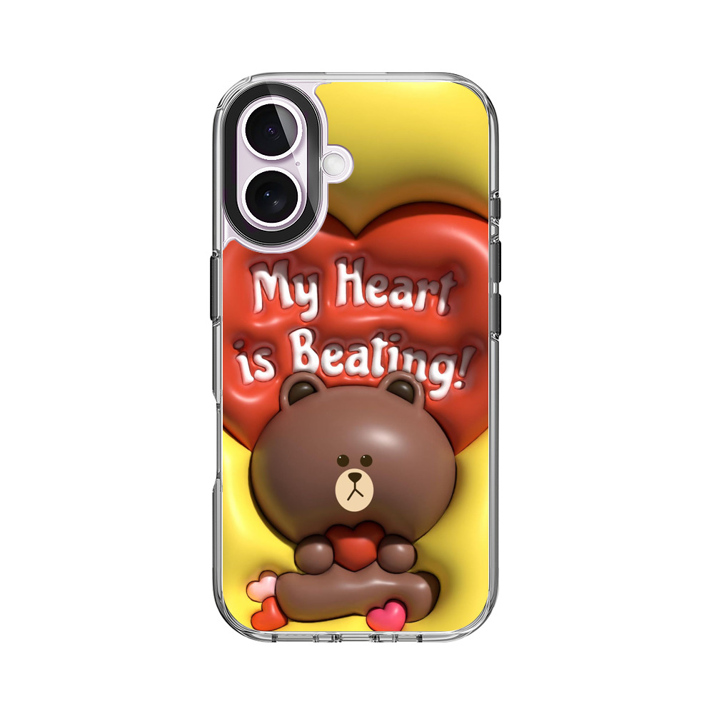 かわいいクマとハート iPhone 17オリジナルケース