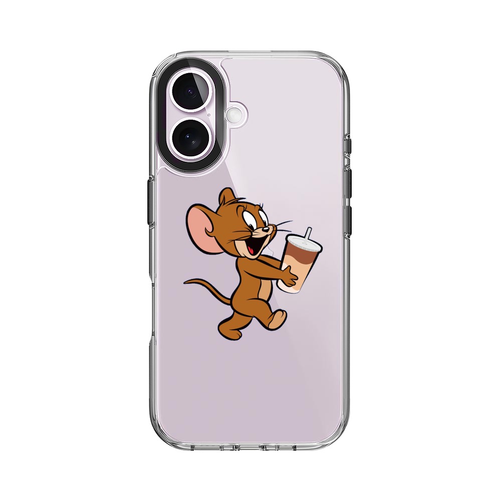 ドリンク持つネズミ iPhone 17オリジナルケース