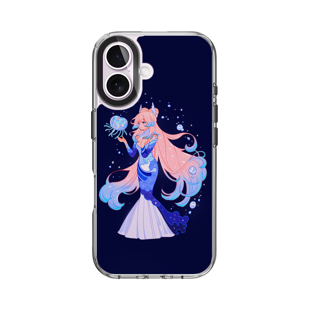 人魚とクラゲの幻想的なイラスト iPhone 17オリジナルケース