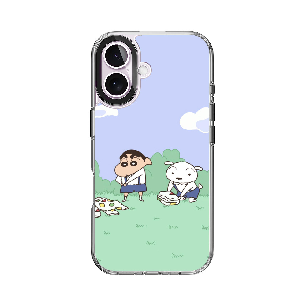 しんちゃんとシロの遊び iPhone 17オリジナルケース