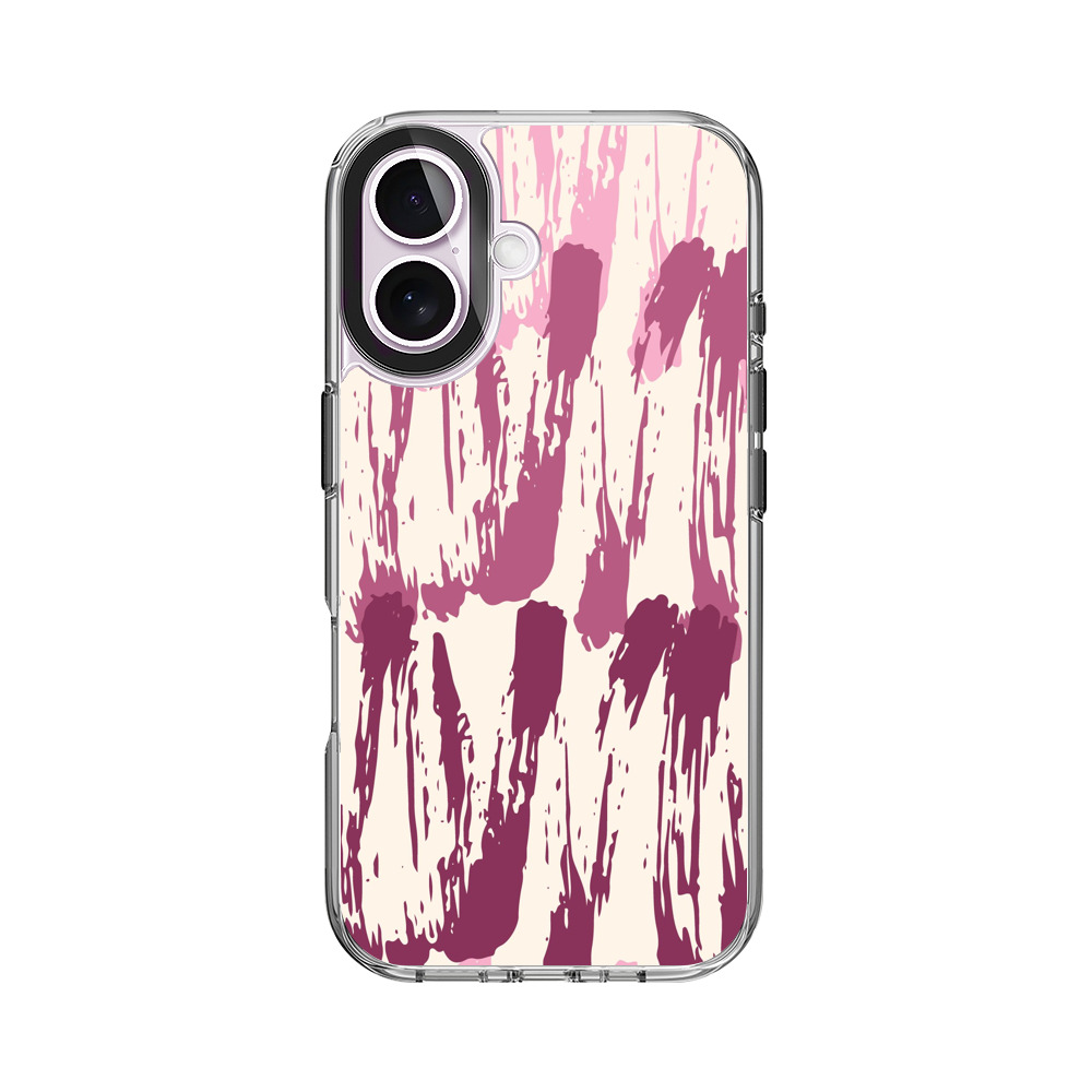 ピンクの抽象ブラシストローク模様 iPhone 17オリジナルケース