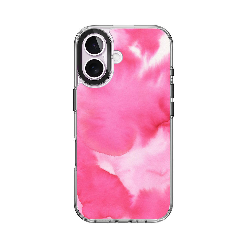 ピンクの水彩パターン iPhone 17オリジナルケース