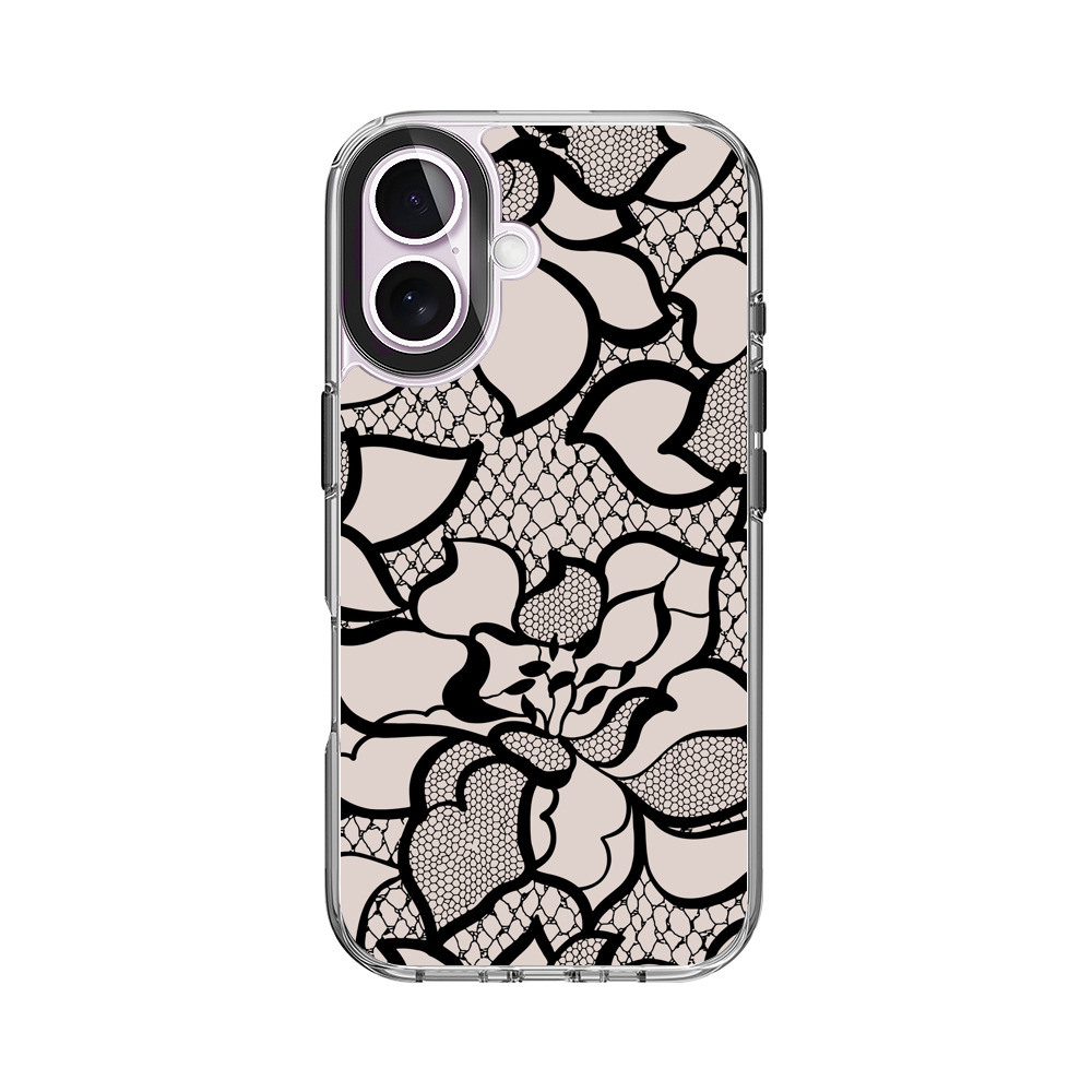レース柄の花模様 iPhone 17オリジナルケース