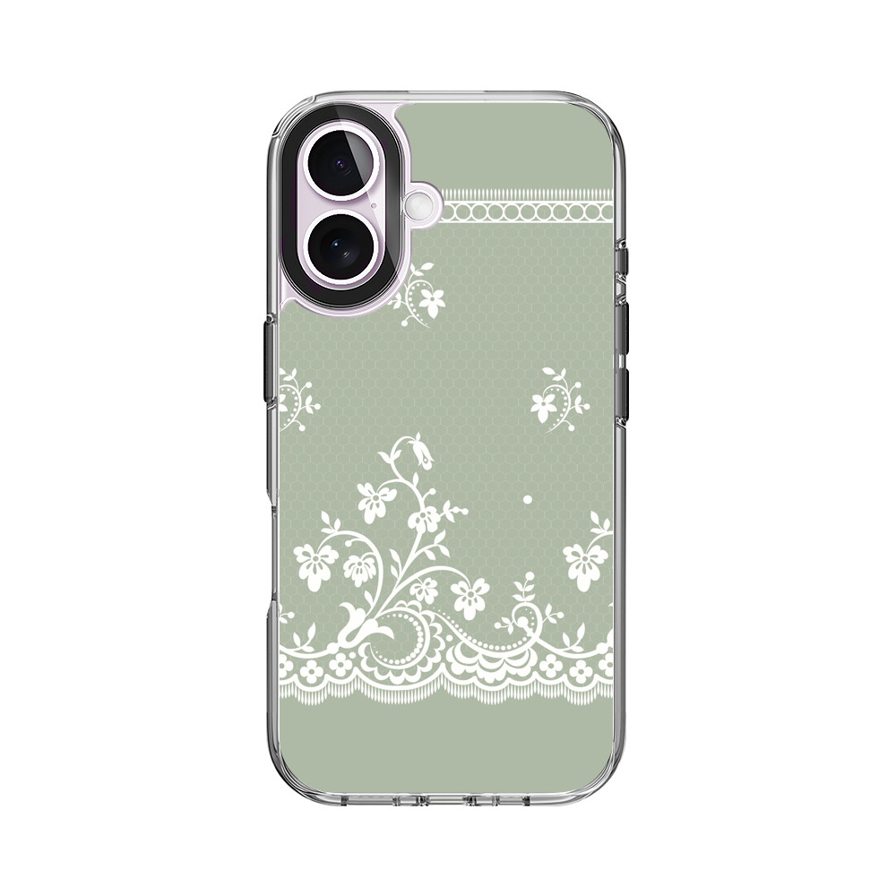 レースの花柄パターン iPhone 17オリジナルケース