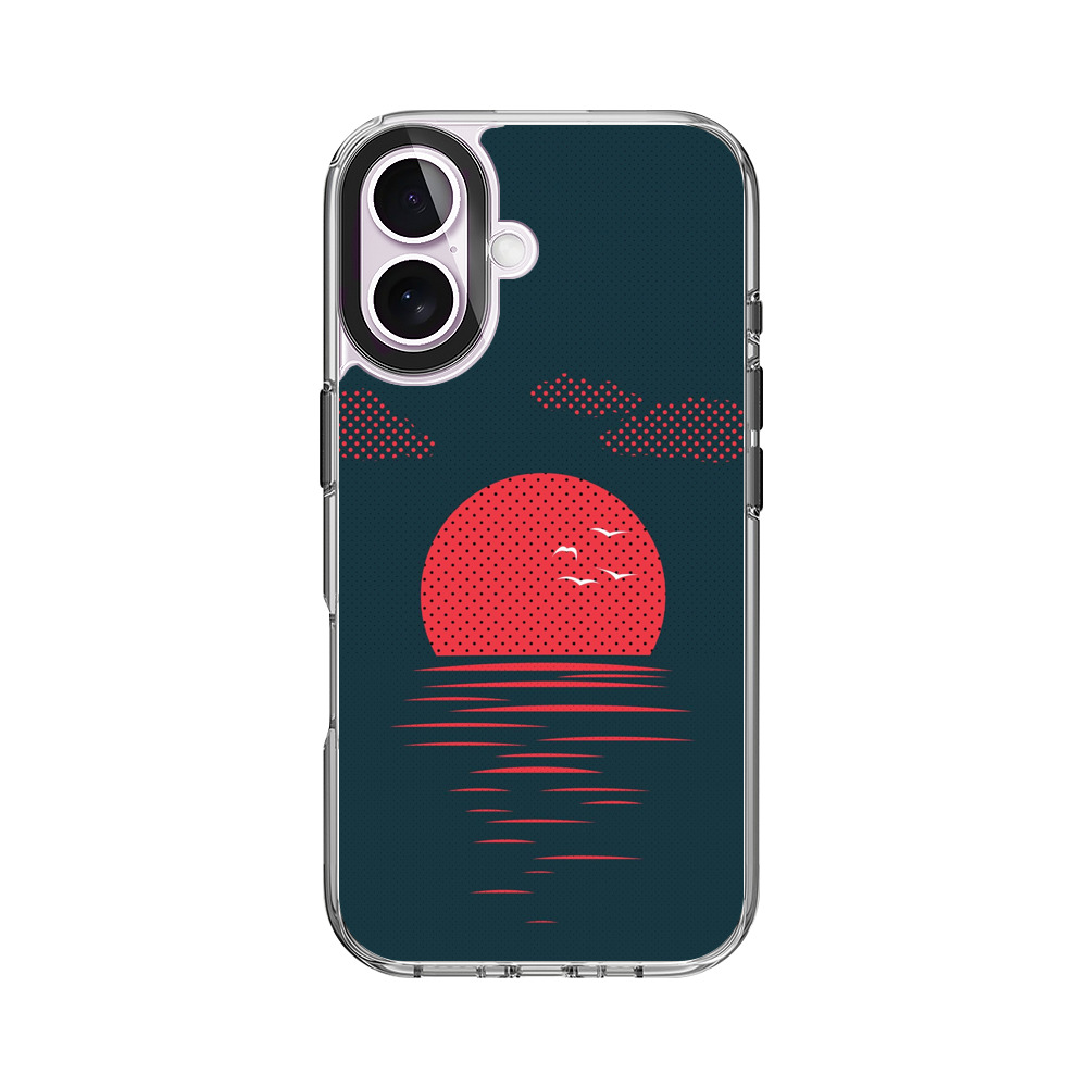レトロドット夕日 iPhone 17オリジナルケース