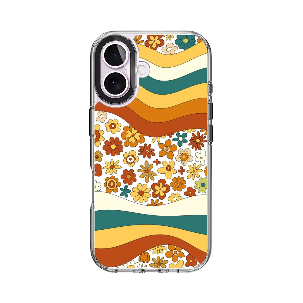 レトロなフローラルパターン iPhone 17オリジナルケース