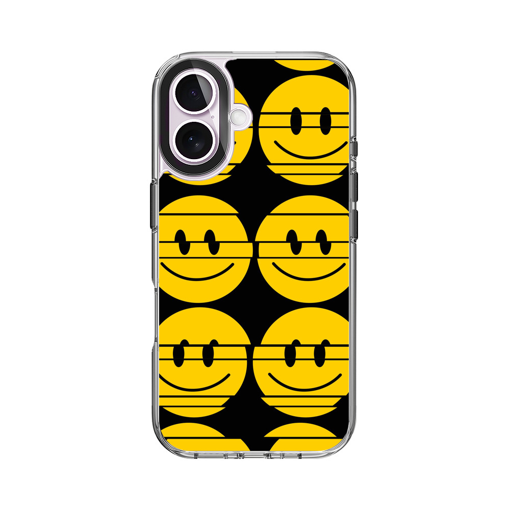 レトロなスマイリーフェイスのパターン iPhone 17オリジナルケース